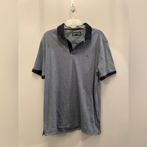 NWOT Calvin Klein Men's Blue Stripe Liquidtouch Polo Shirt. Men’s Large